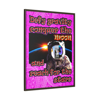 defy conquer reach - framed canvas art (pink swirl)
