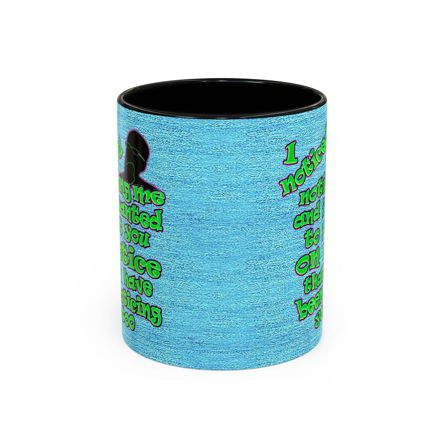 noticed you noticing - Accent Mug (faded dark blue)