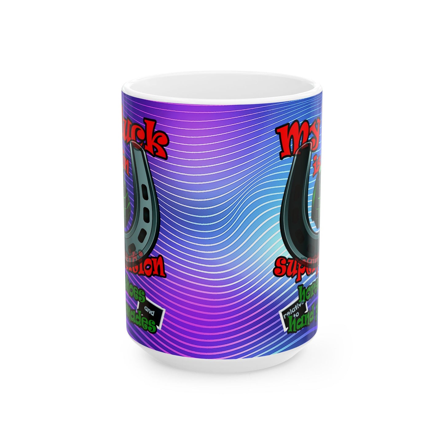 my luck - White Mug (purple wave)
