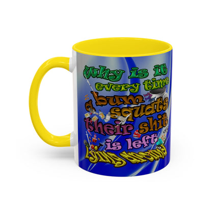 the bum's shit - Accent Mug (blue-white wave)