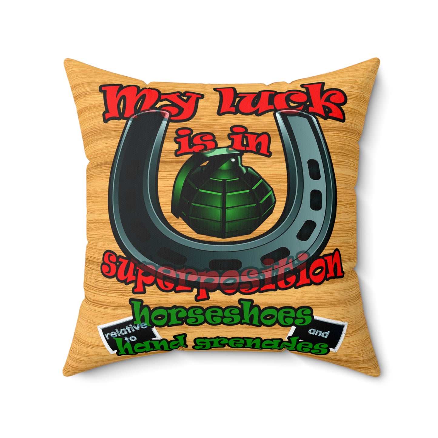my luck - Spun Polyester Square Pillow - (butterscotch wood finish)