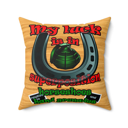 my luck - Spun Polyester Square Pillow - (butterscotch wood finish)