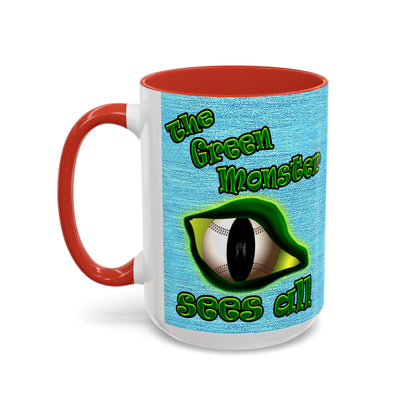 green monster - Accent Mug (faded blue)