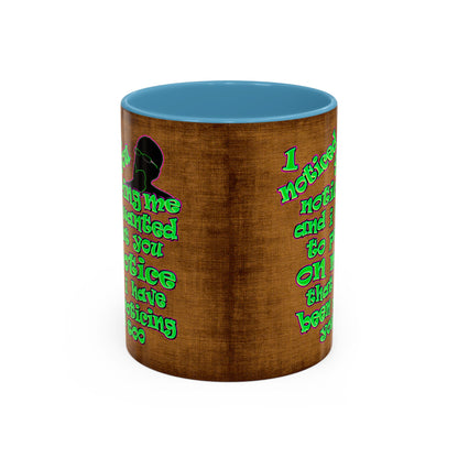noticed you noticing - Accent Mug (brown papyrus)