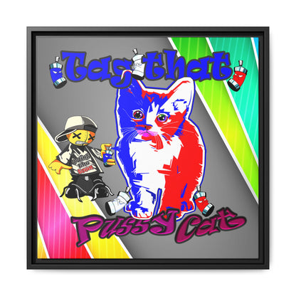 tag that - framed canvas art (rainbow split)