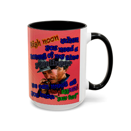 high noon - Accent Mug (yellow-orange wave)