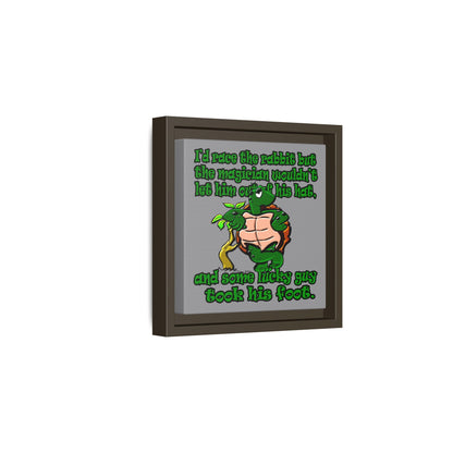 turtle race - framed canvas art (grey)