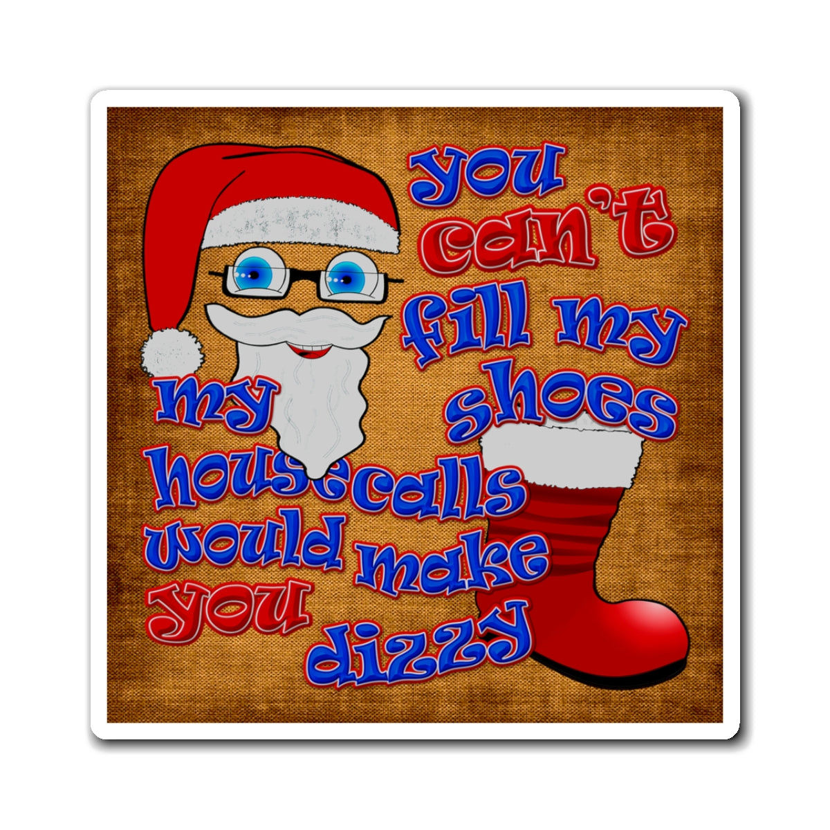 santa's shoes - Magnets - (brown papyrus)