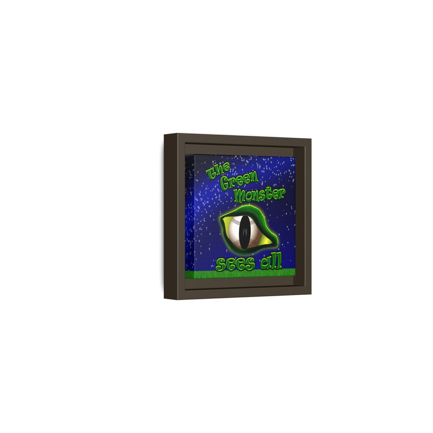 green monster - framed canvas art ('snoops' background)