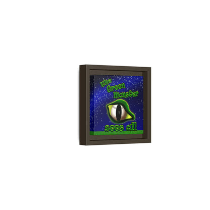 green monster - framed canvas art ('snoops' background)