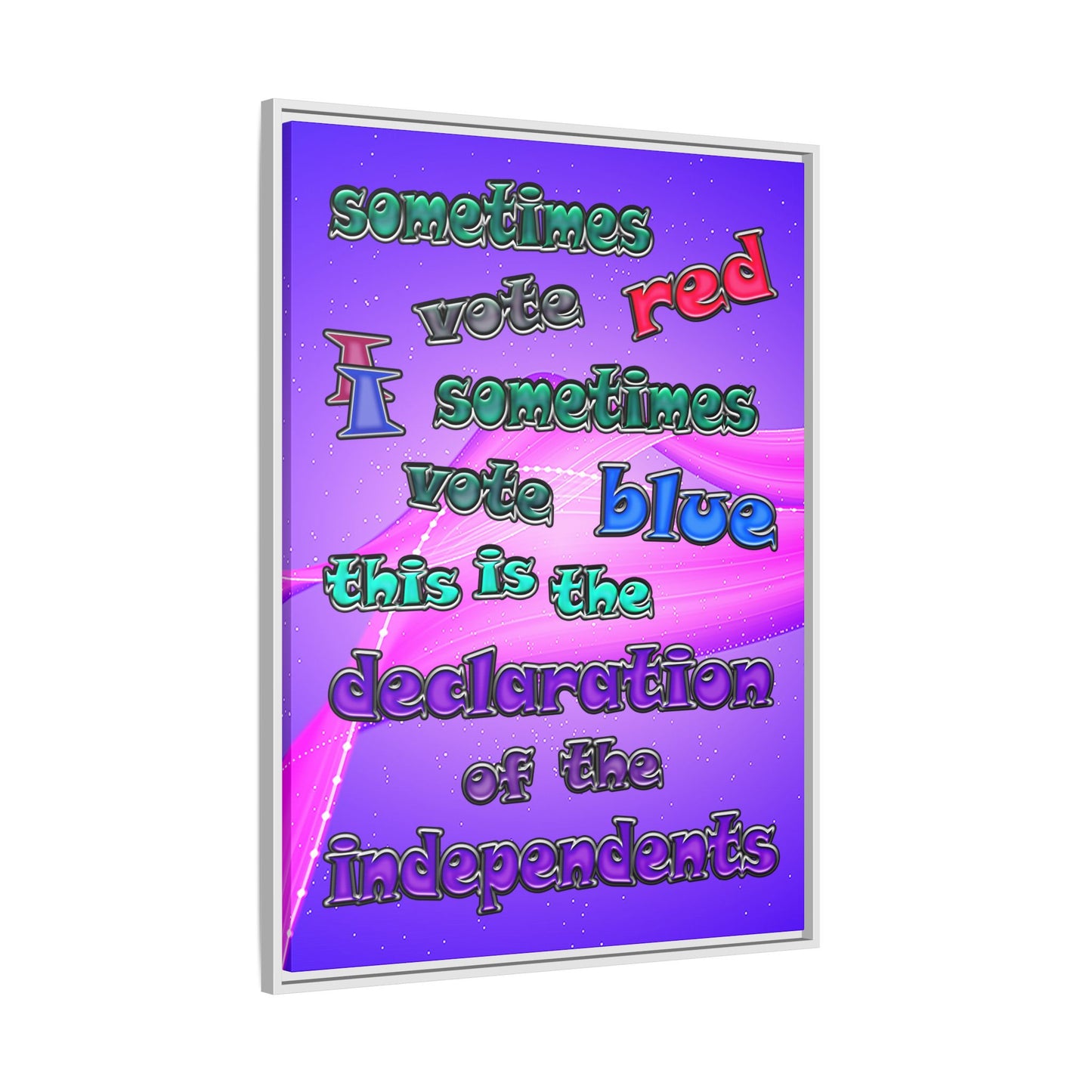 declaration of the independents - framed canvas art (purple-pink wave)