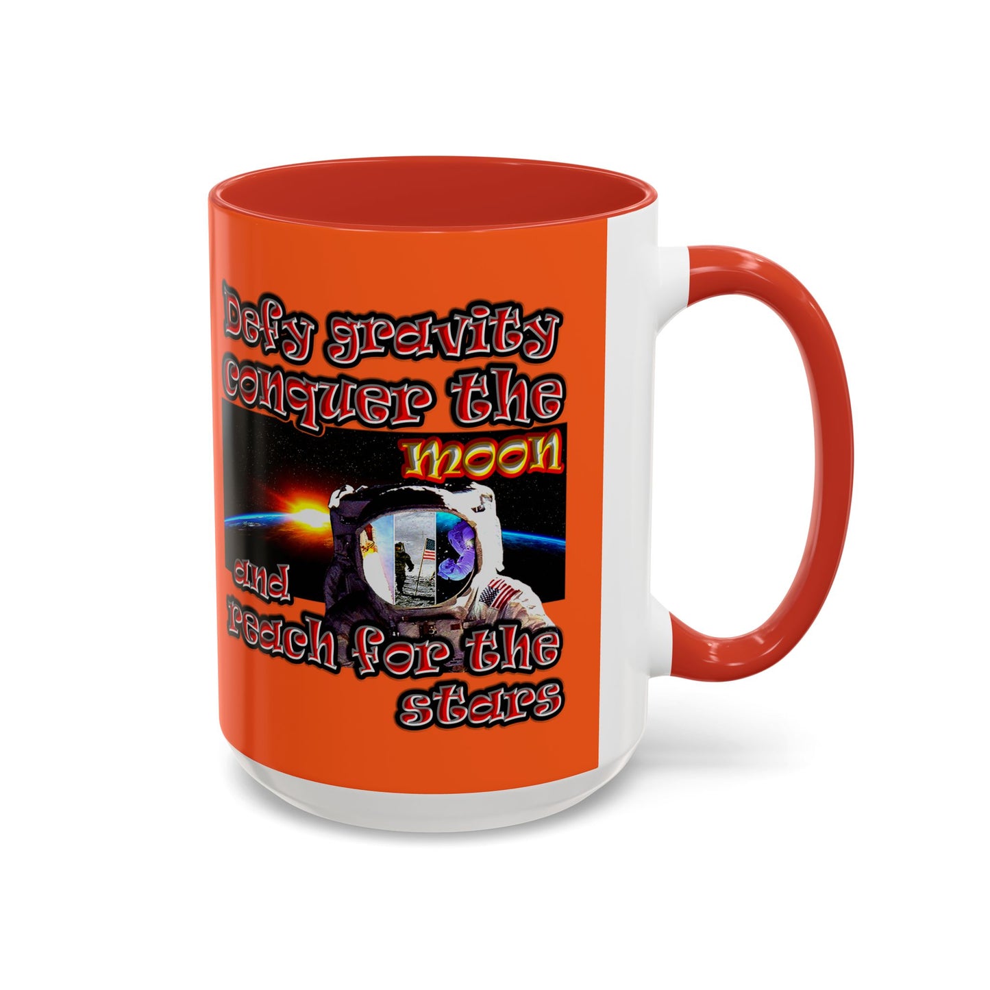 defy conquer reach - Accent Mug (orange)