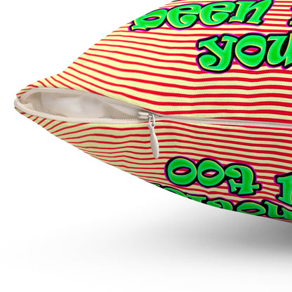 noticed you noticing - Spun Polyester Square Pillow - (yellow-orange wave)