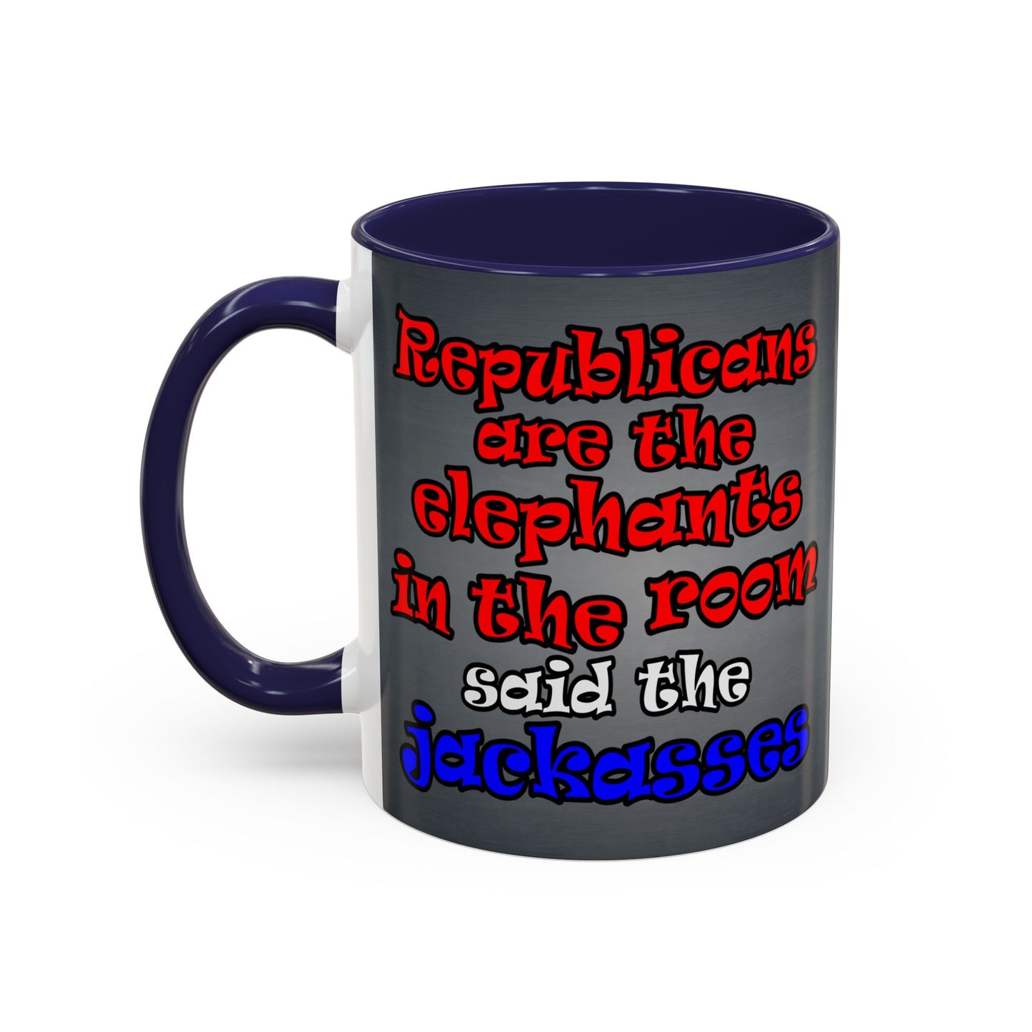 donkeys and elephants - Accent Mug (grey-light grey)