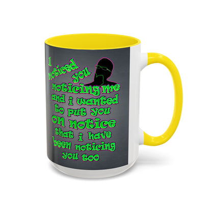 noticed you noticing - Accent Mug (grey-light grey)