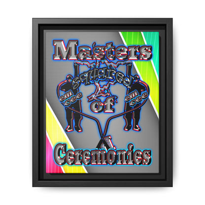em cee squared - framed canvas art (rainbow split)