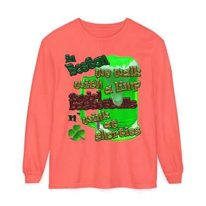 celtics logo - Unisex Garment-dyed Long Sleeve T-Shirt