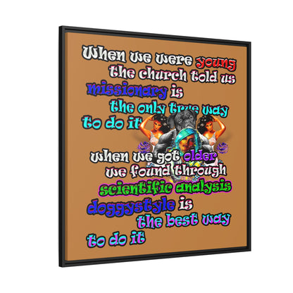 doggystyle - framed canvas art (light brown)