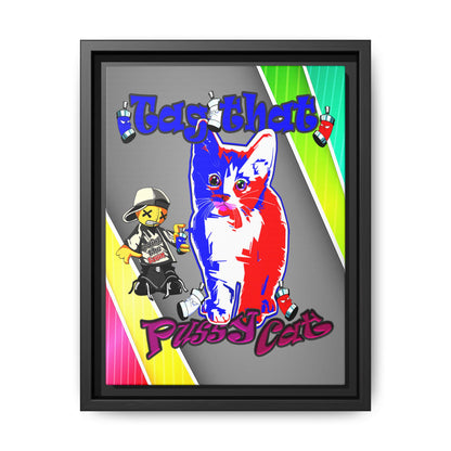 tag that - framed canvas art (rainbow split)