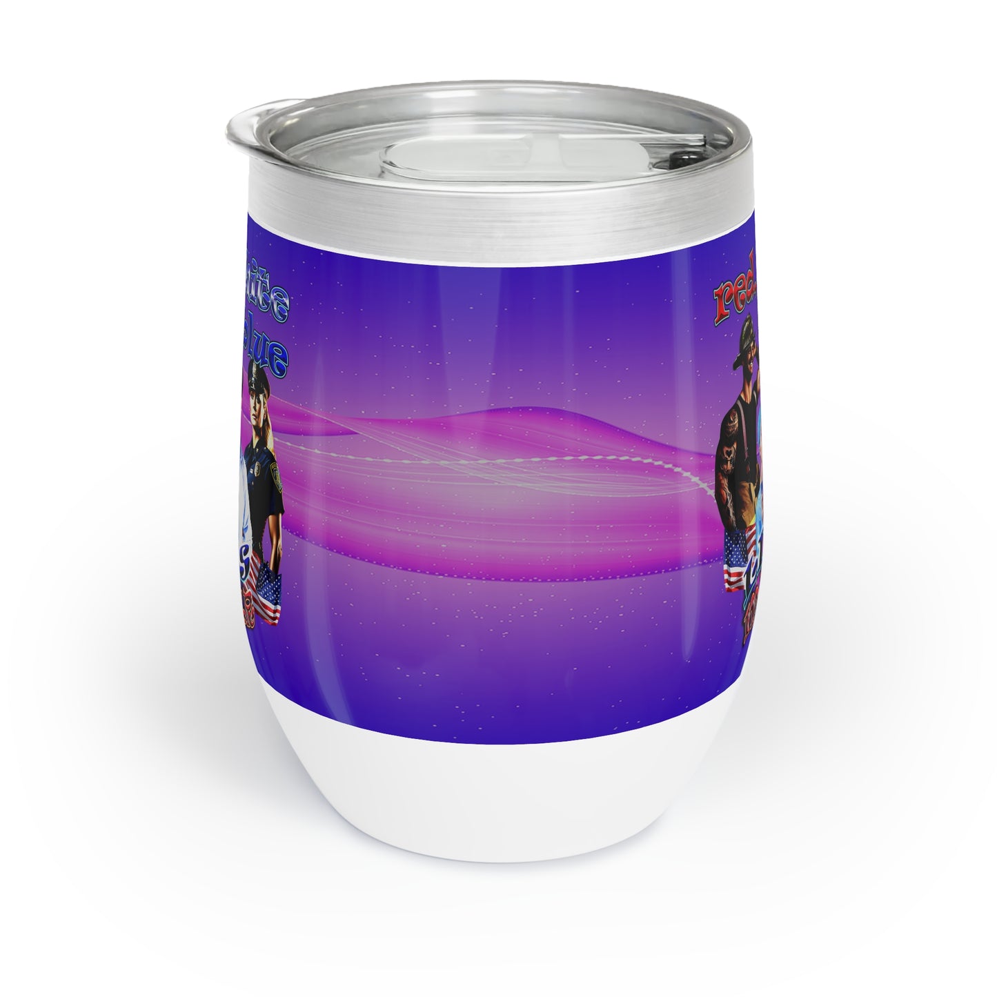 rw&b lives matter - Chill Wine Tumbler (purple-pink wave)