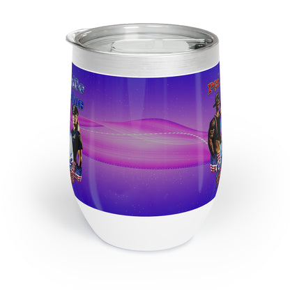 rw&b lives matter - Chill Wine Tumbler (purple-pink wave)