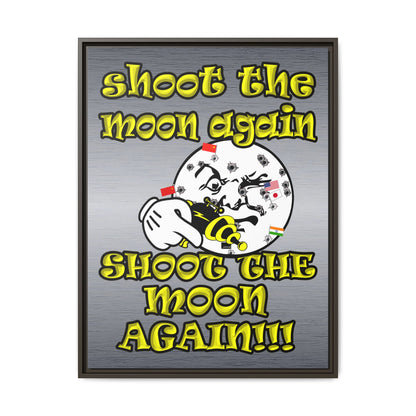 shoot the moon again - framed canvas art (brushed nickel)