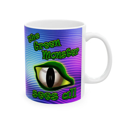 green monster - White Mug (purple wave)