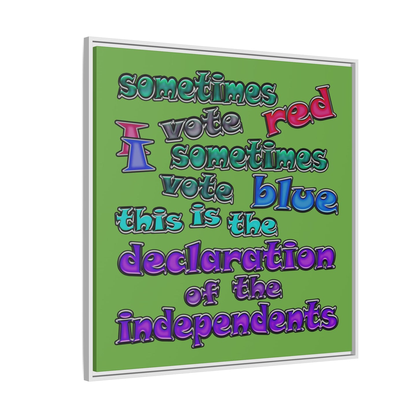 declaration of the independents - framed canvas art (green)