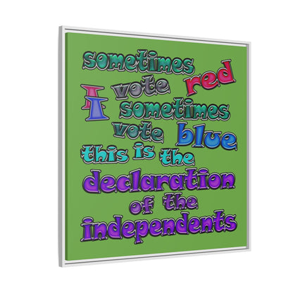declaration of the independents - framed canvas art (green)