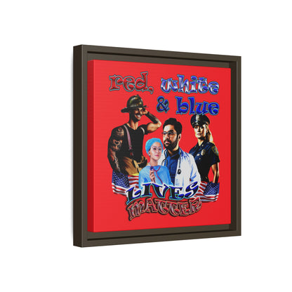 rw&b lives matter - framed canvas art (red)