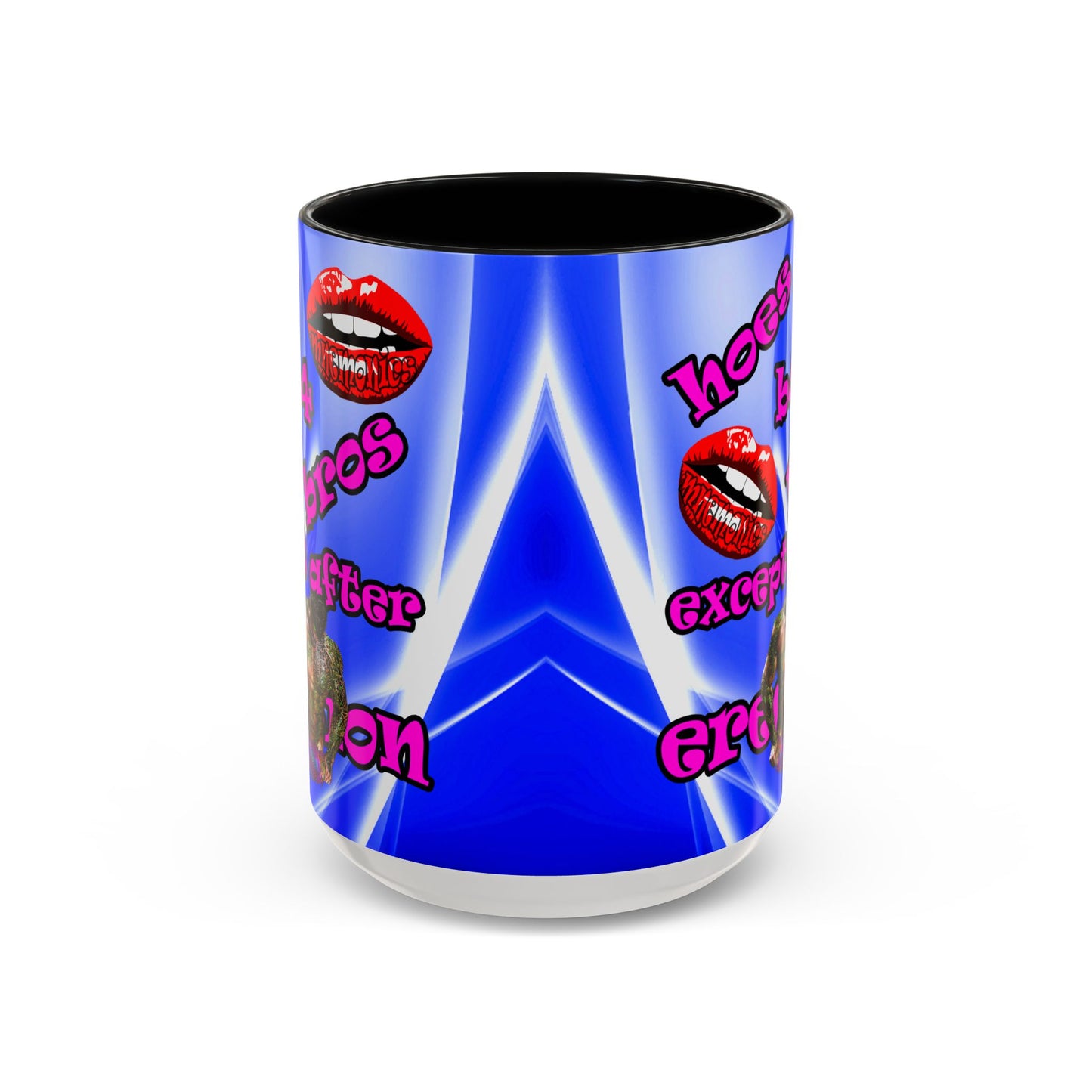 hoes b4 bros - Accent Mug (blue-white wave)
