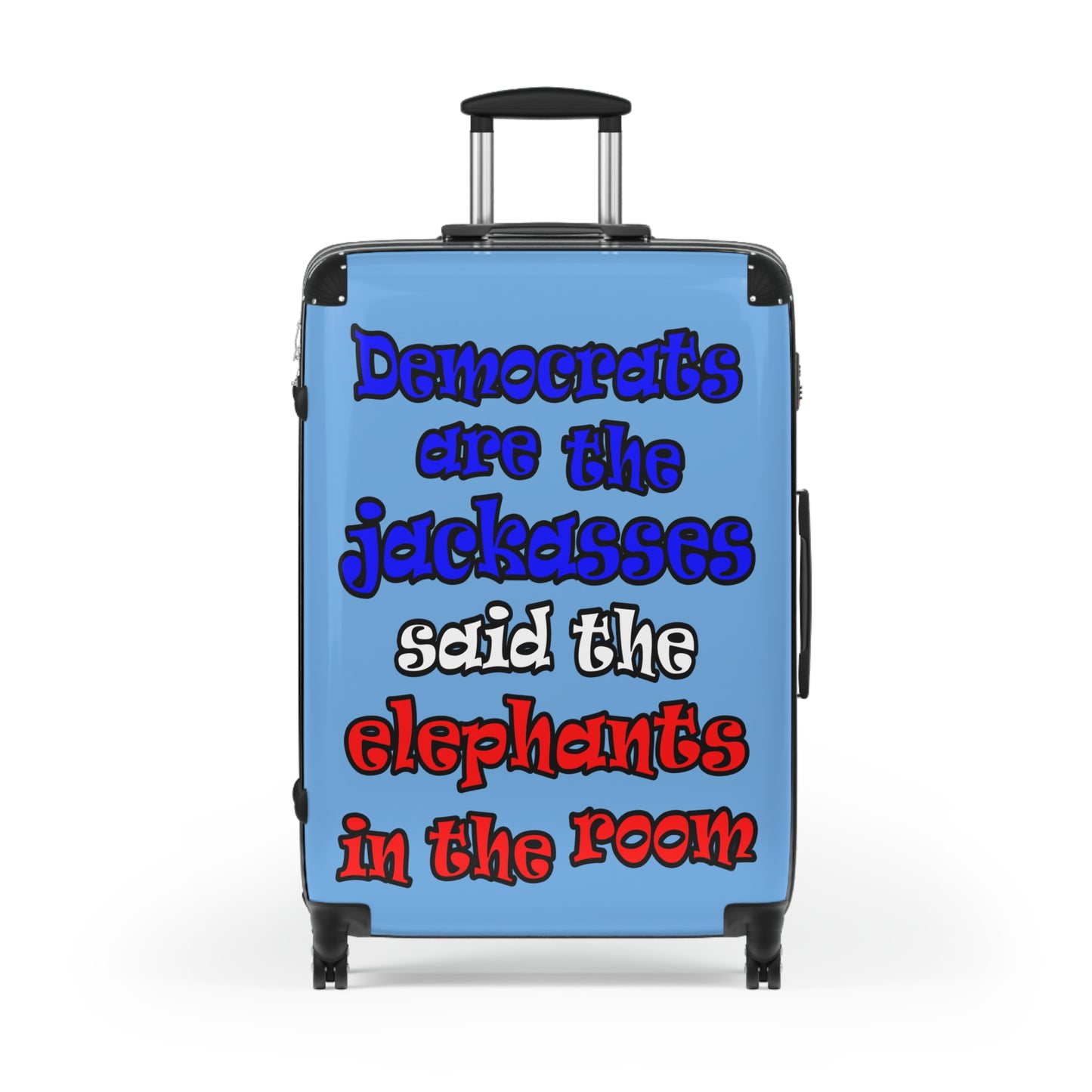 donkeys and elephants - Suitcase (light blue)
