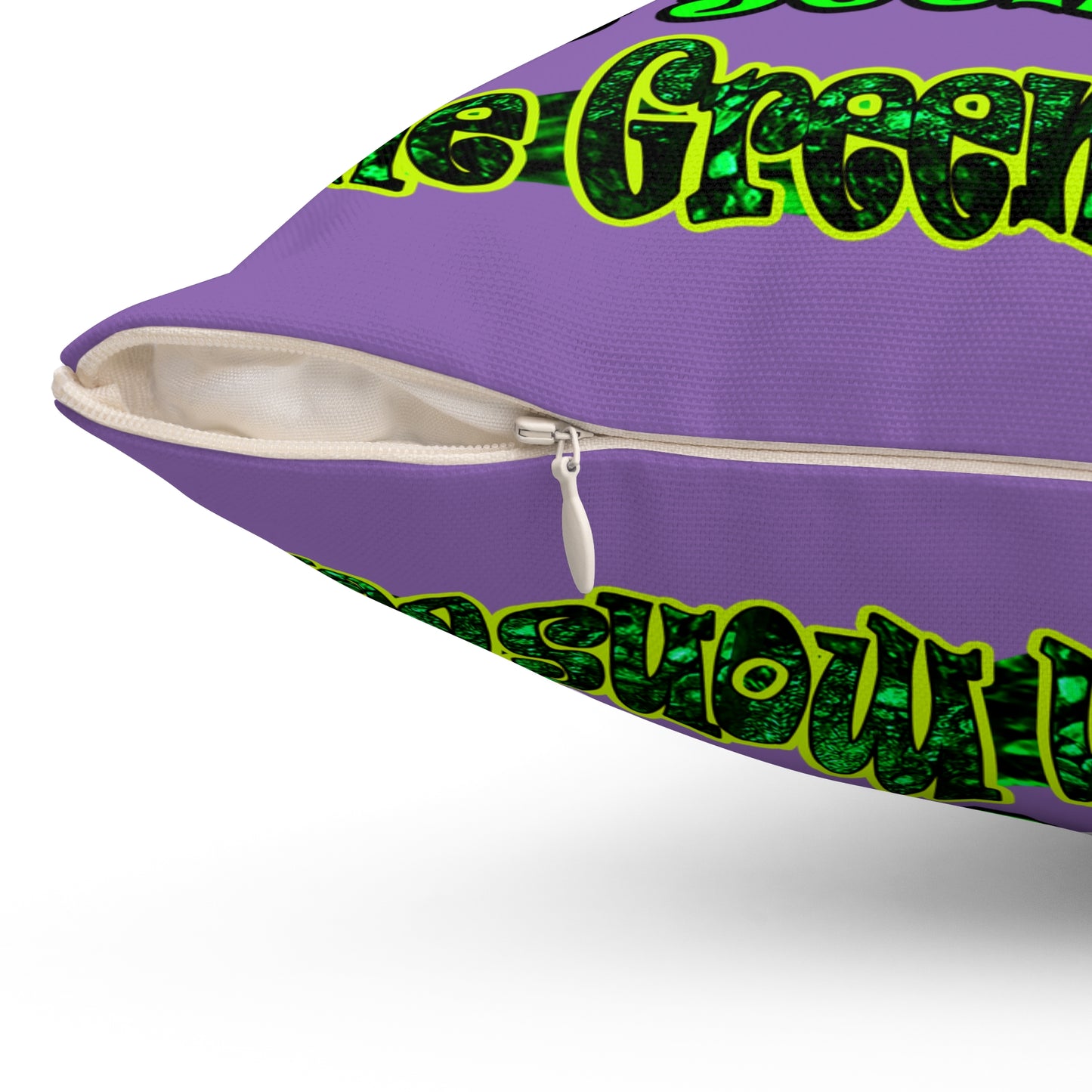 christmas spirits of boston - Spun Polyester Square Pillow - (light purple)