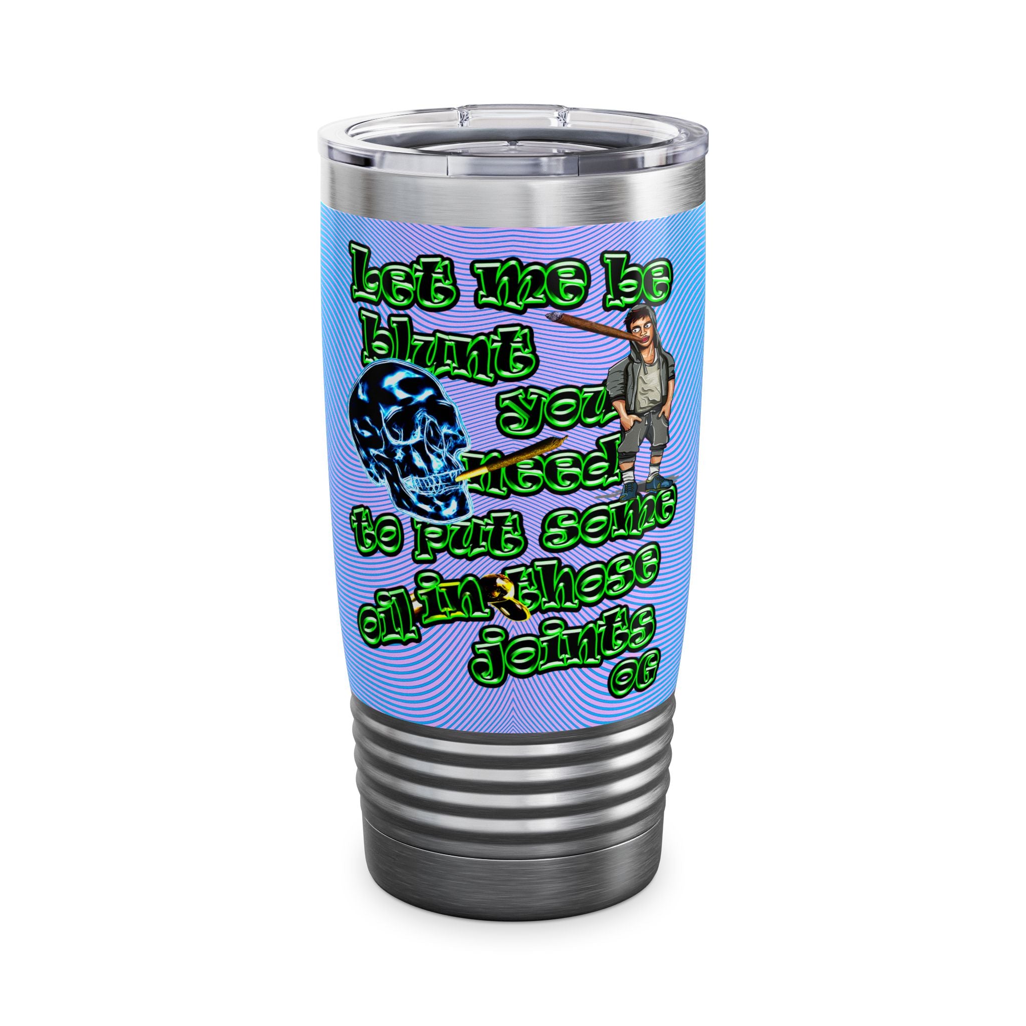 og - Ringneck Tumbler, 20oz (light blue-purple wave)