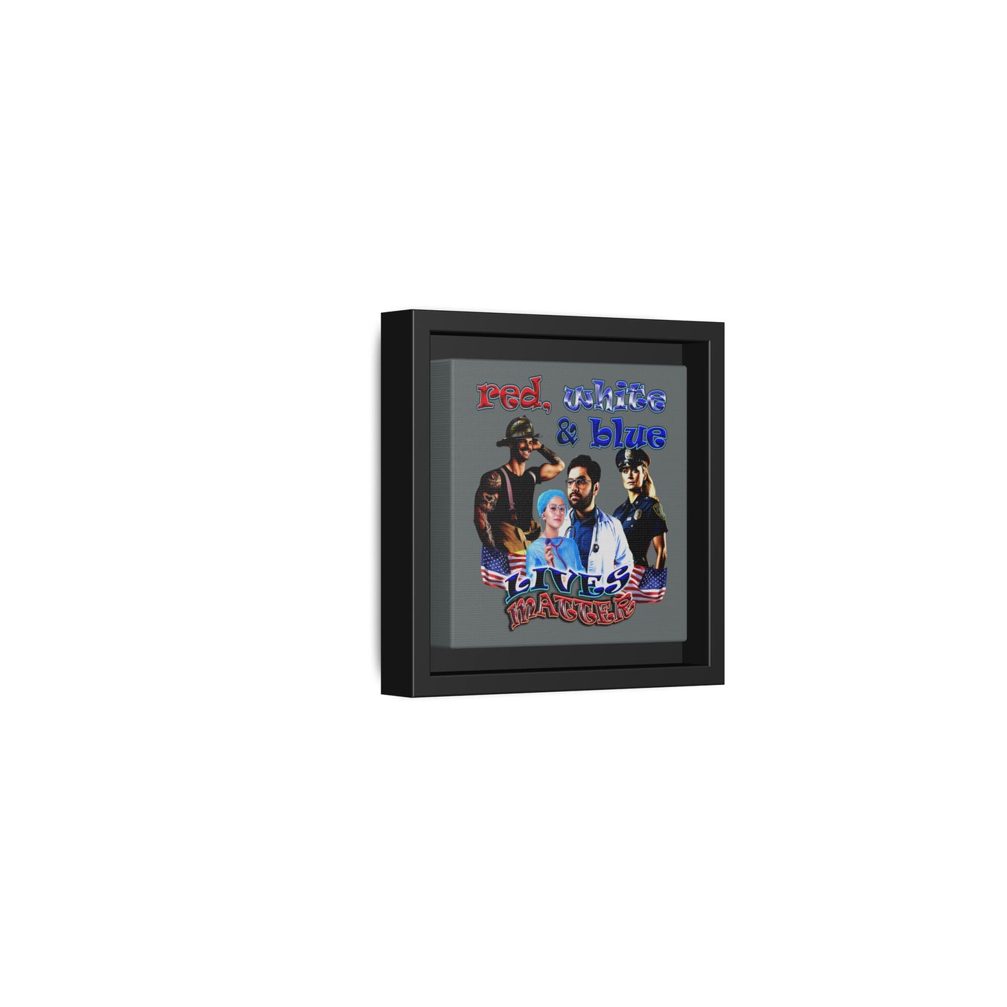 rw&b lives matter - framed canvas art (dark grey)