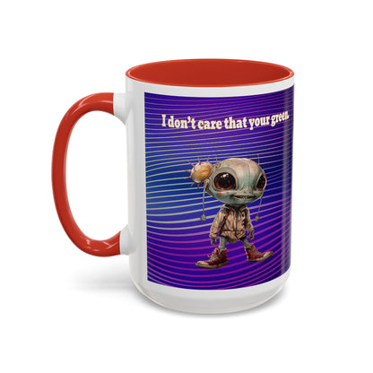 I don't care that your grey - Accent Mug (purple wave)