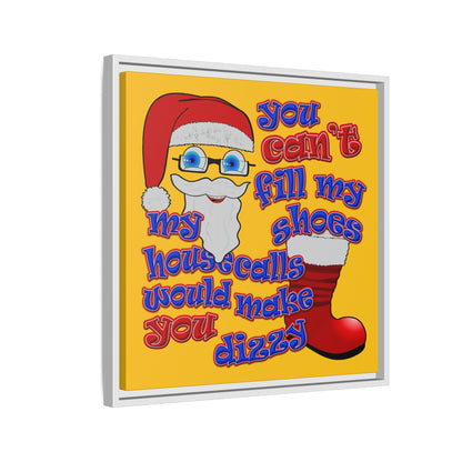 santa's shoes - framed canvas art (yellow)