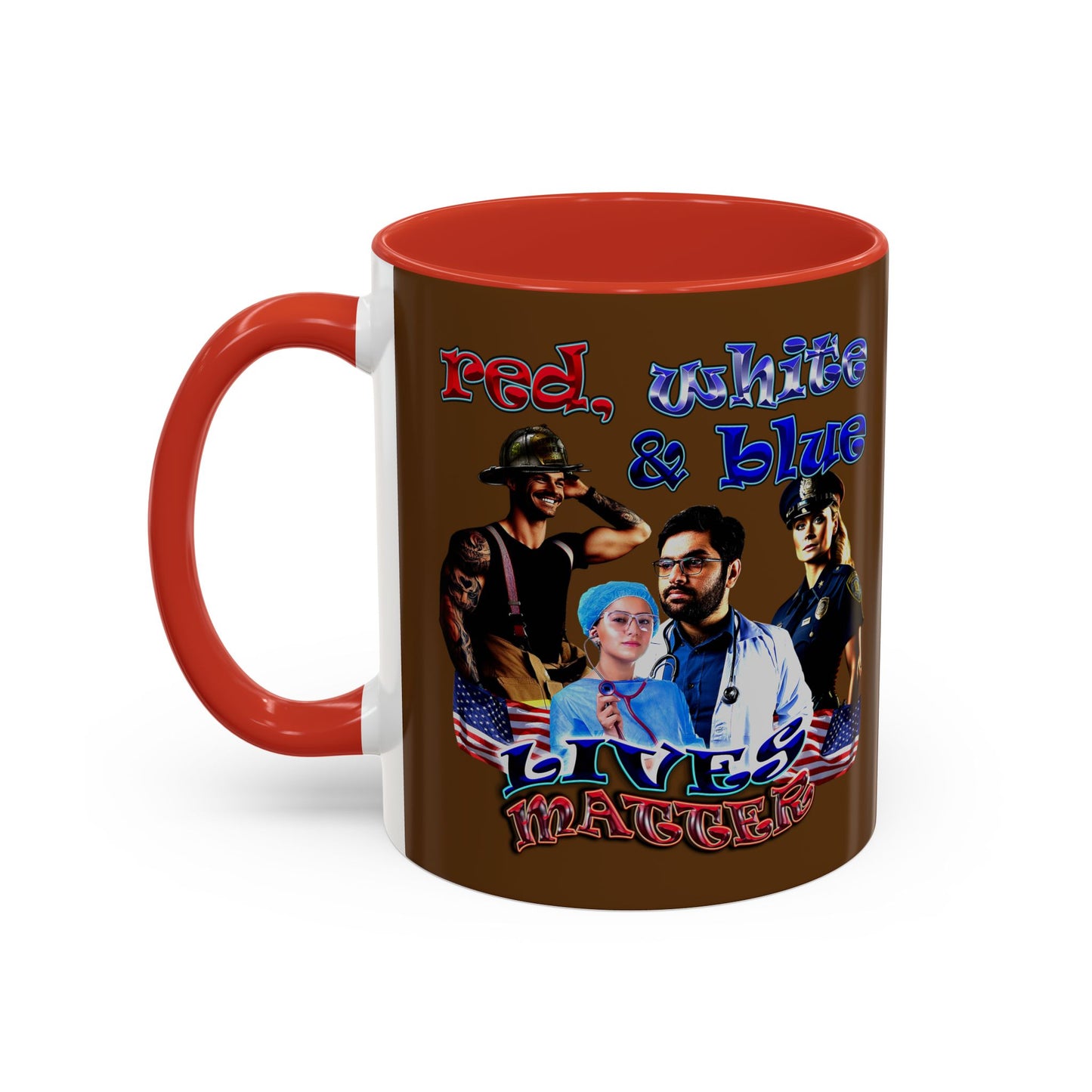 rw&b lives matter - Accent Mug (brown)