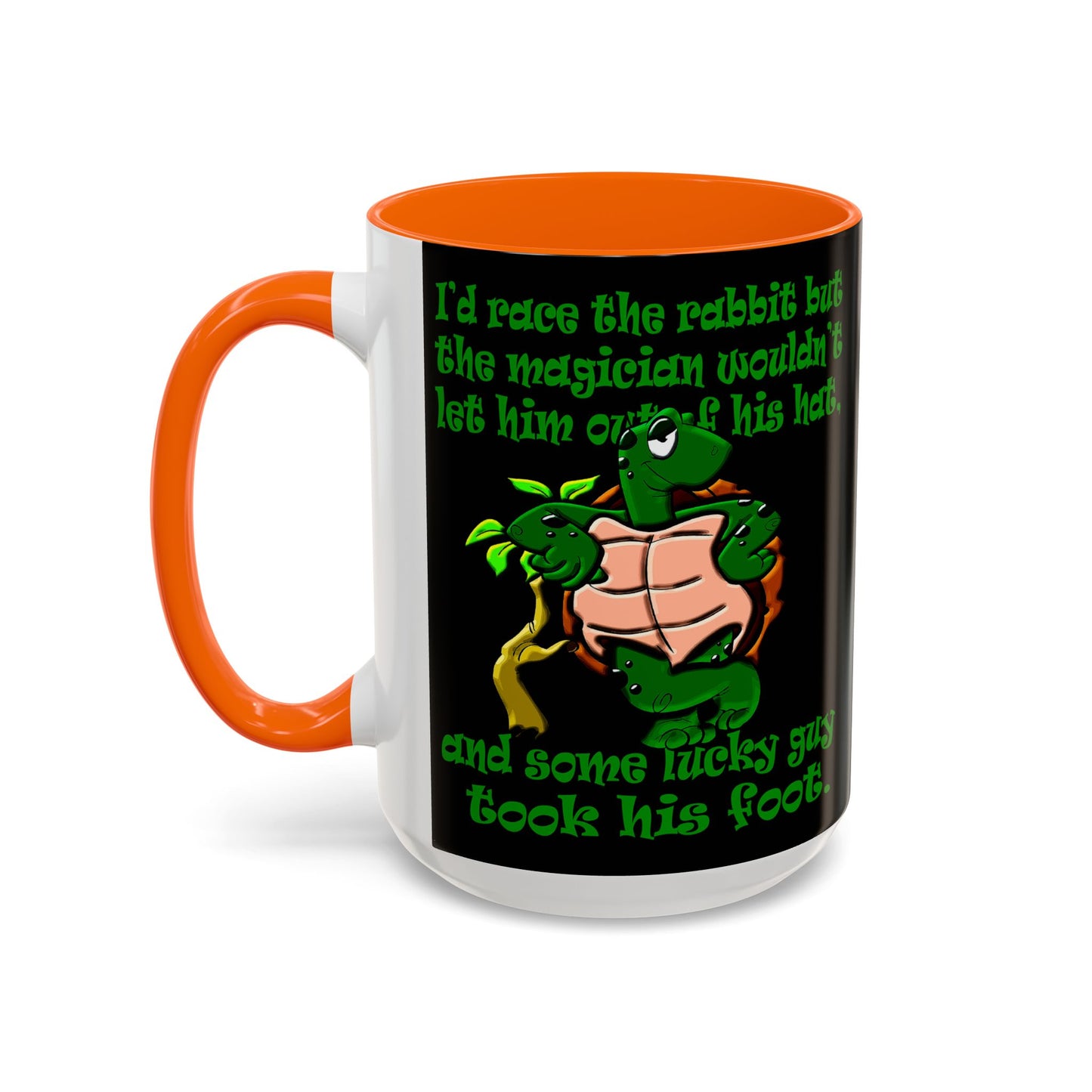 turtle race - Accent Mug (black)