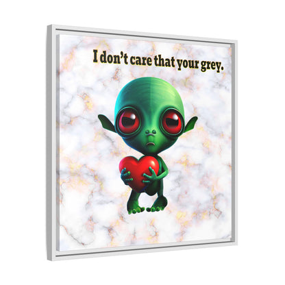 I don't care that your grey - framed canvas art (white marble)