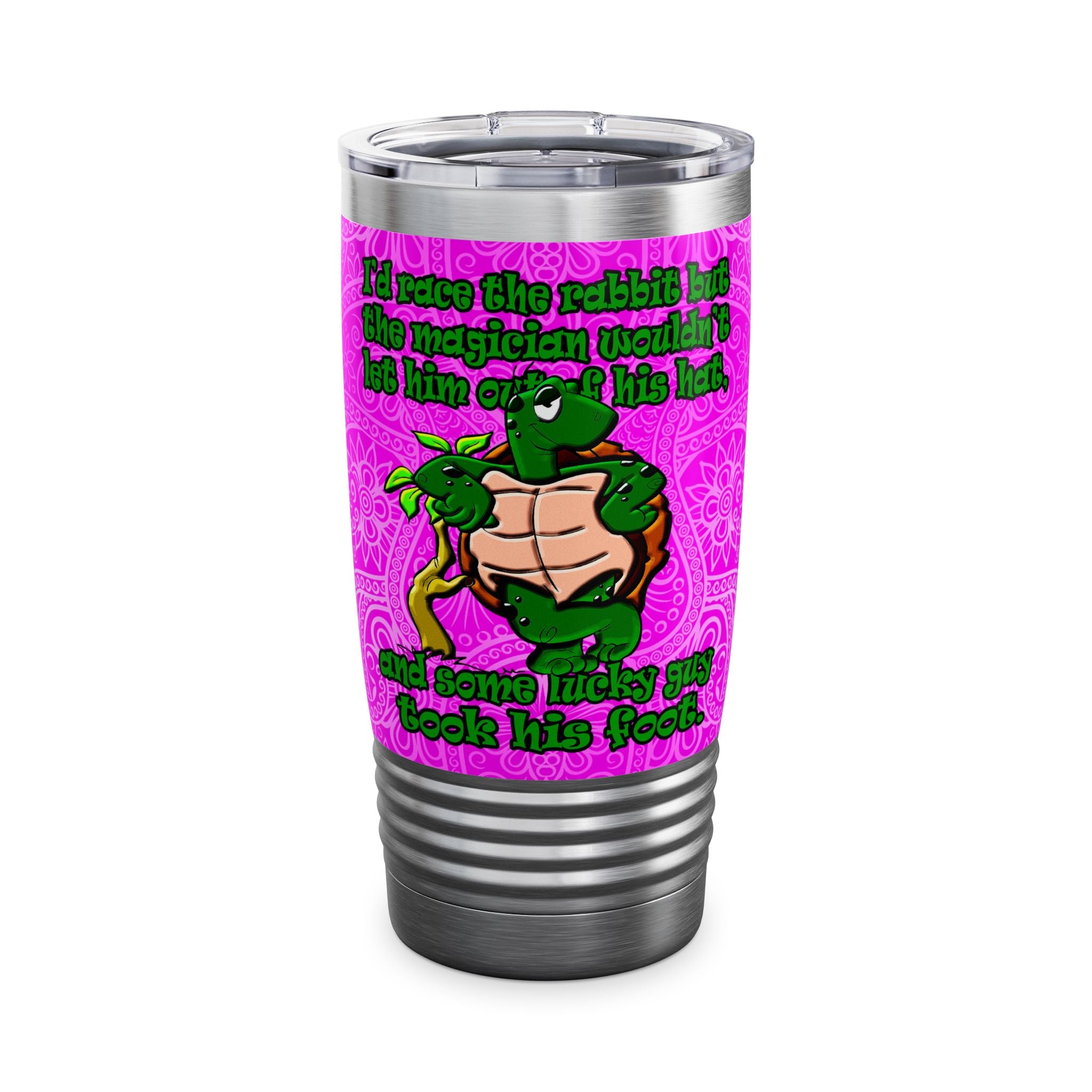 turtle race - Ringneck Tumbler, 20oz (pink swirl)