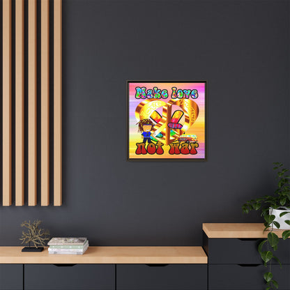 love peace - framed canvas art (color blur)