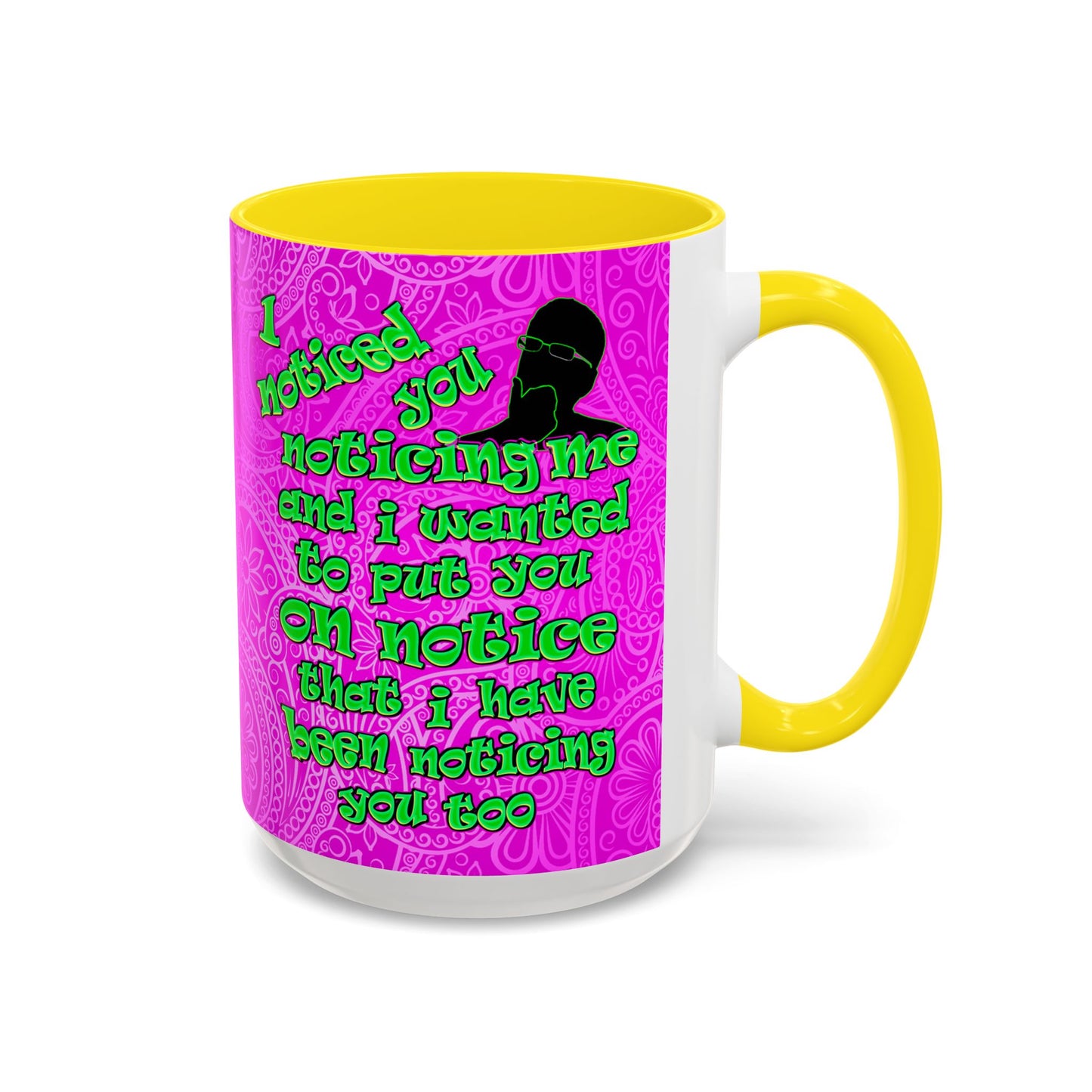 noticed you noticing - Accent Mug (pink swirl)