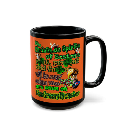 christmas spirits of boston - Black Mug (orange)