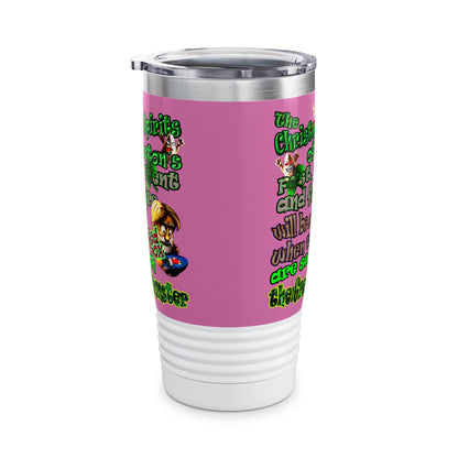 christmas spirits of boston - Ringneck Tumbler, 20oz (light pink)