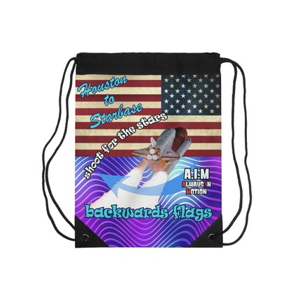 shoot for the stars - Drawstring Bag (purple wave)