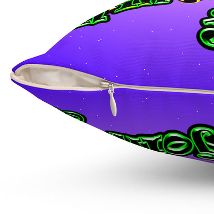 og - Spun Polyester Square Pillow - (purple-pink wave)