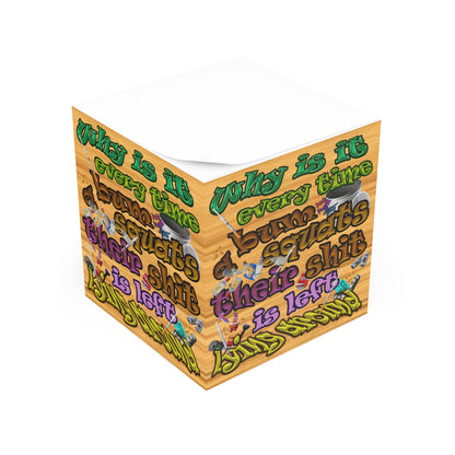 the bum's shit - note cube (butterscotch wood finish)