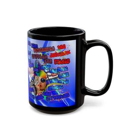 drop the beat - Black Mug (blue-white wave)