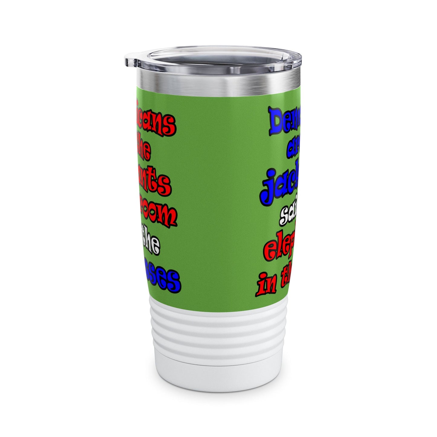 donkeys and elephants - Ringneck Tumbler, 20oz (green)